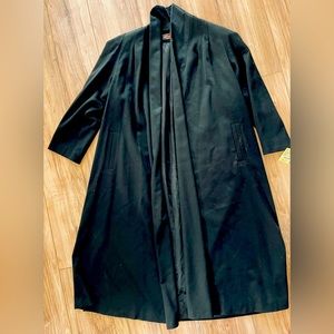 Alorna Black Wool Swing Coat Open Front